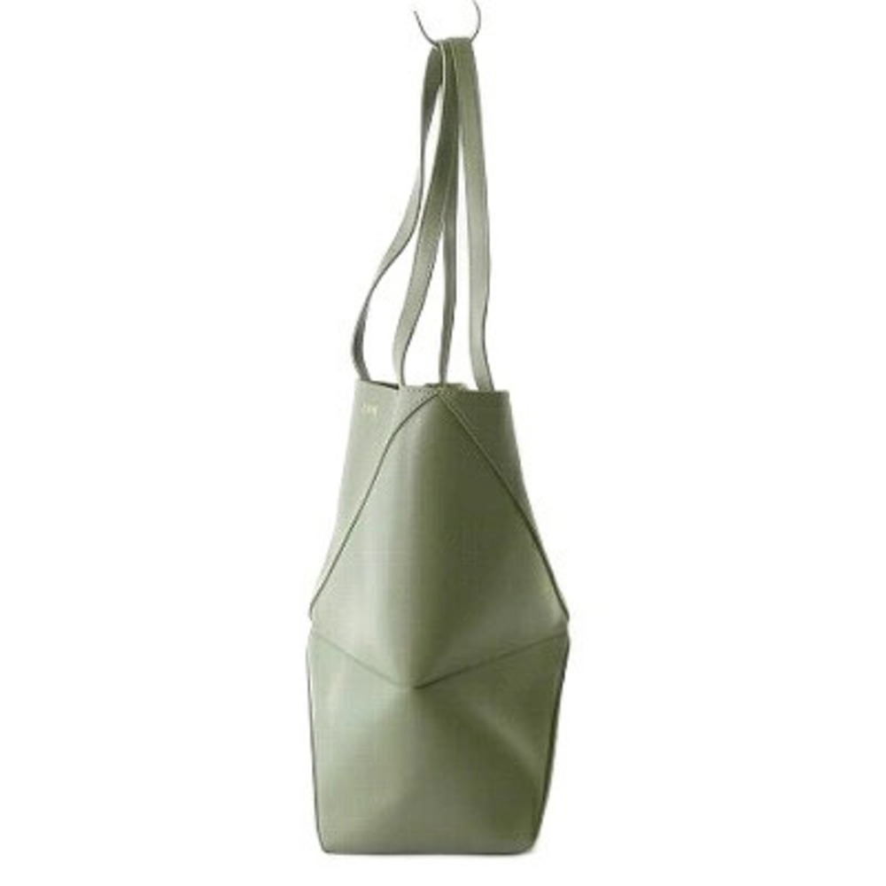 Loewe Puzzlefold Tote Bag Handbag Leather Calfskin Khaki Green Eucalyptus Green
